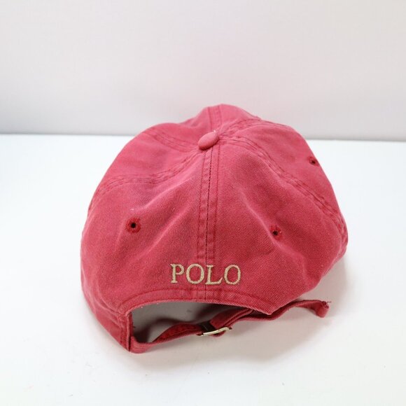 Lot VINTAGE Polo Ralph Lauren Hat Cap Strap Back Red Pony White Script Blue Logo - Picture 3 of 10